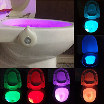 Toilet night light installed