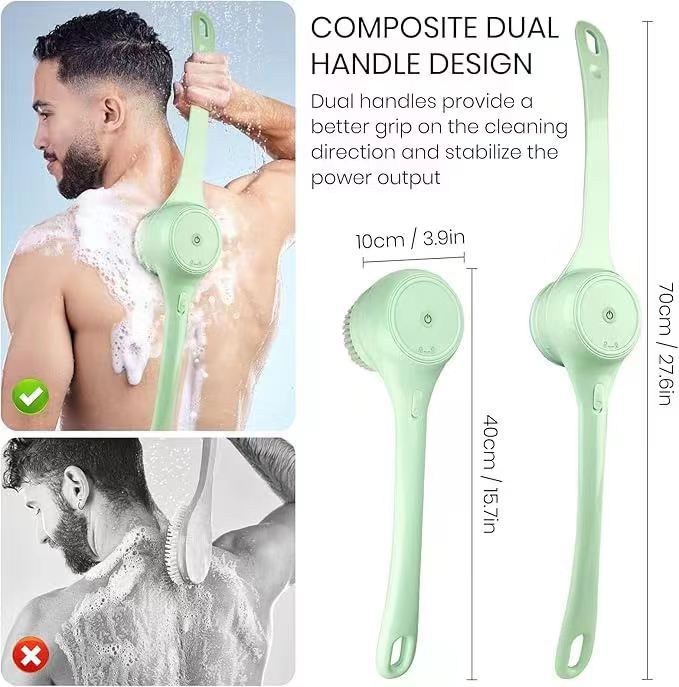 Electric bath scrubber in use