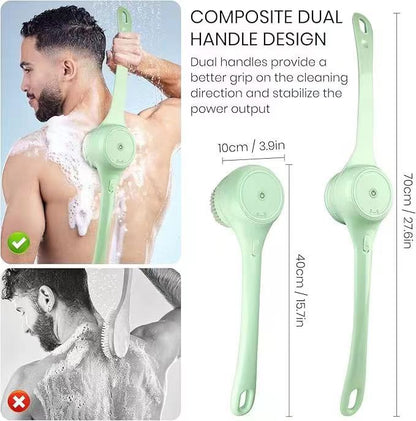 Electric bath scrubber in use